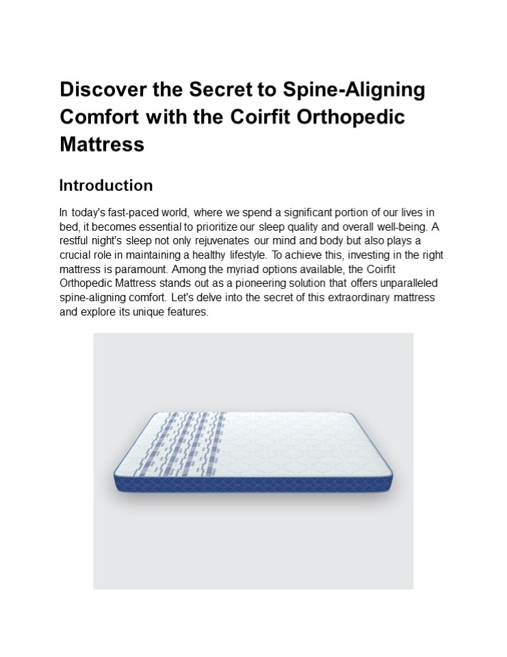 COIRFIT ORTHO COIR MATTRESS