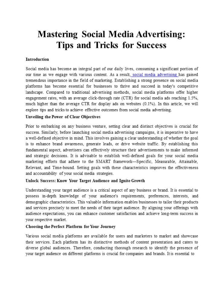 Mastering social media advertising