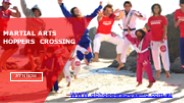 Martial arts hoppers crossing