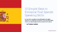 10 Simple Steps to Enhance Your Spanish Speaking Skills