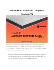 Define FR B1 Aluminum Composite Panels(ACP)
