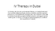 IV Therapy in Dubai