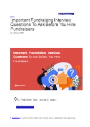 Fundraising Interview Questions