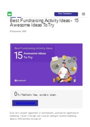 Fundraising Activity Ideas