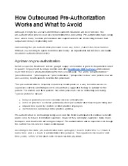 How Outsourced Pre-Authorization Works and What to Avoid