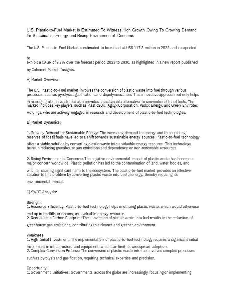 U.S. Plastic-to-Fuel Market