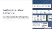 Application of Cloud Computing