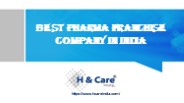 Best Pharma Franchise Company in India