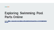 Explore Swimming Pool Parts Online