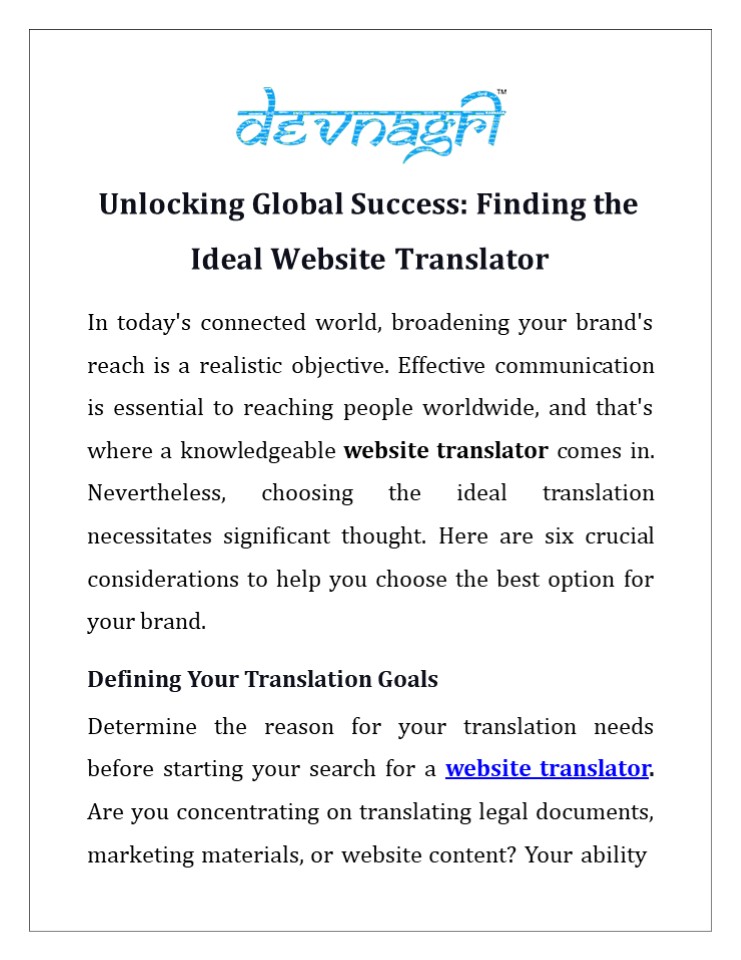 Unlocking Global Success: Finding the Ideal Website Translator