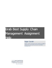 Grab Best Supply Chain Management Assignment Help