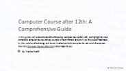 Computer courses after 12th: A complete Guide