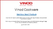 Stainless Steel Cookware - Vinod Cookware pdf