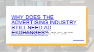 Why does the advertising industry still need ad exchanges?