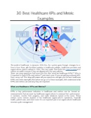 30 Best Healthcare KPIs and Metric Examples