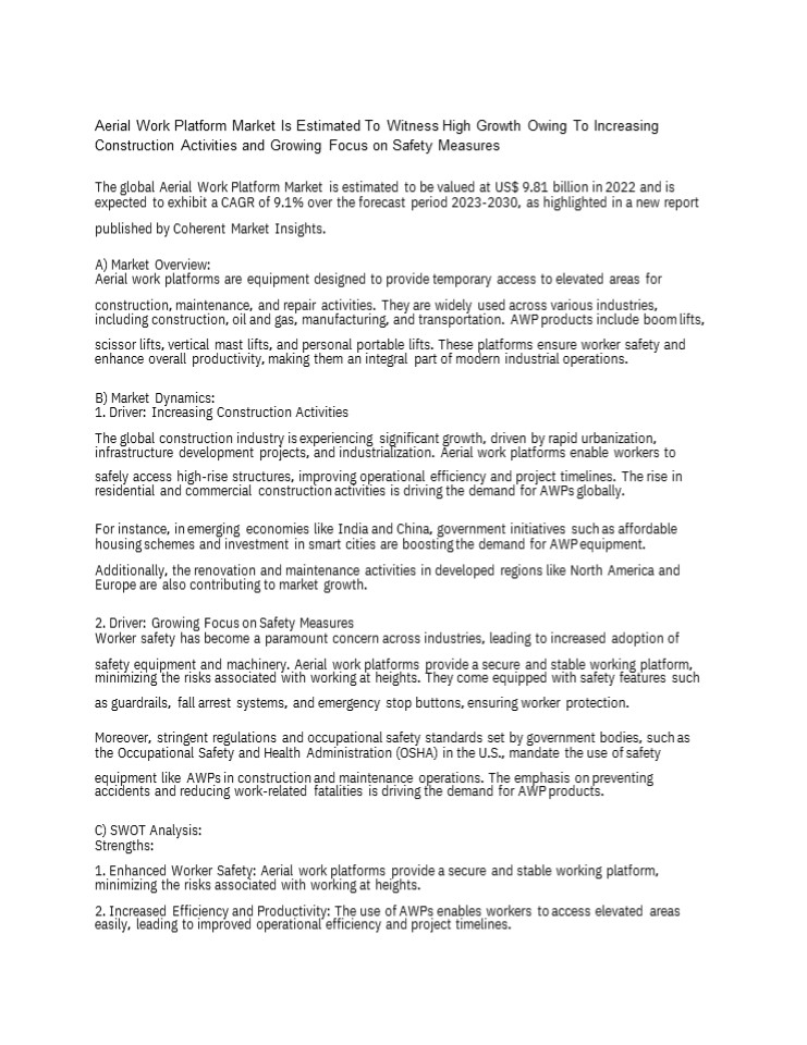 Aerial Work Platform Market