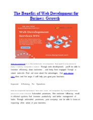 The Benefits of Web Development for Business Growth
