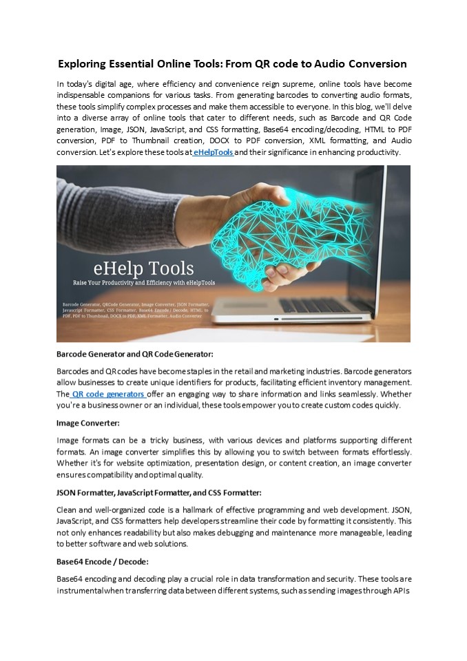 Exploring Essential Online Tools: From QR code to Audio Conversion