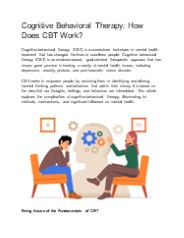 Cognitive Behavioral Therapy_ How Does CBT Work