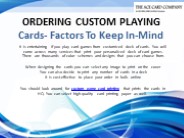 Ordering Custom Playing Cards- Factors To Keep In-Mind