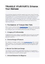 TRIANGLE STAIR PARTS: Enhance Your Staircase