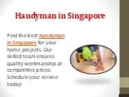 Handyman in Singapore