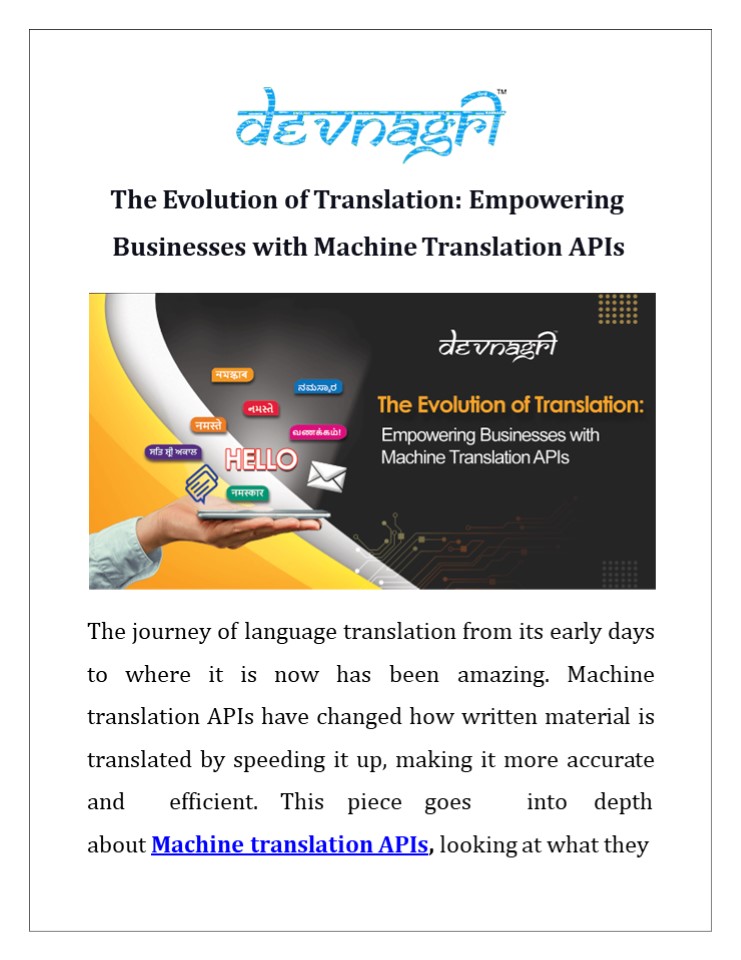 The Evolution of Translation: Empowering Businesses with Machine Translation APIs
