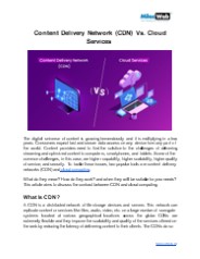 Content Delivery Network (CDN) Vs. Cloud Services