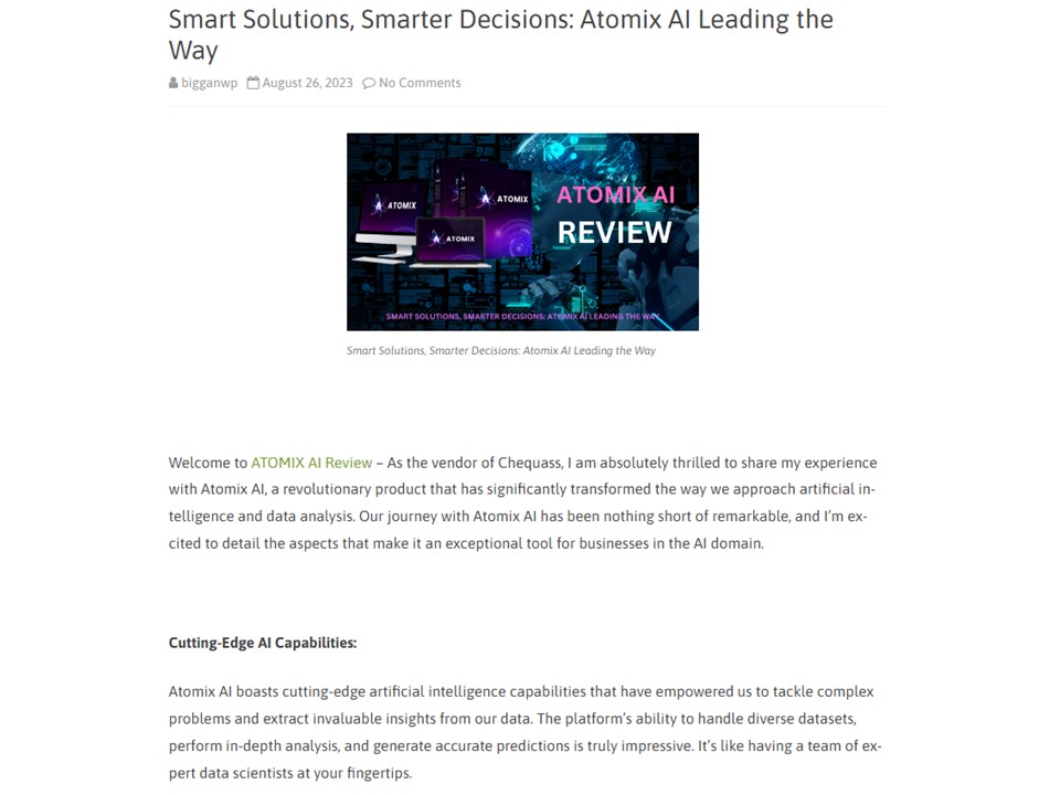 Smart Solutions, Smarter Decisions: Atomix AI Leading the Way