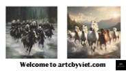 Horse painting framed