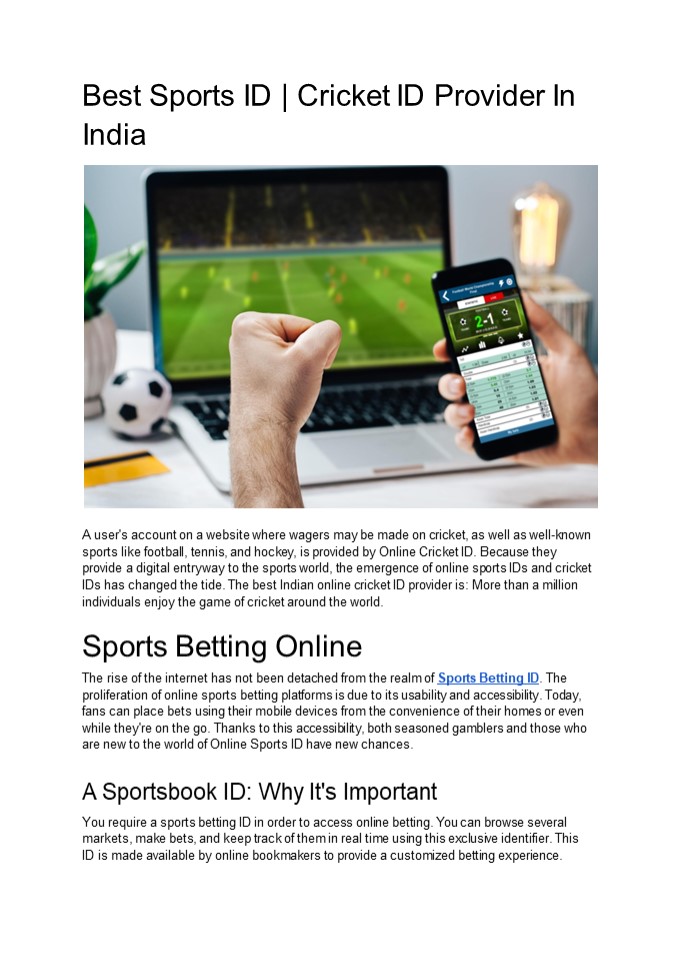 Best Sports ID | Cricket ID Provider In India