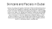 Skincare and Facials in Dubai
