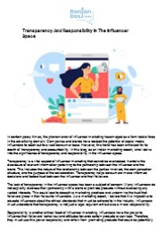 Transparency And Responsibility In The Influencer Space