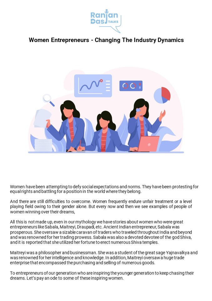 Women Entrepreneurs - Changing The Industry Dynamics