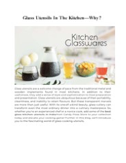 Glass Utensils In The Kitchen—Why?