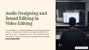Audio Editing and Sound Design in Video Editing