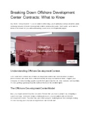 Understanding Offshore Development Center Contracts Inside Out