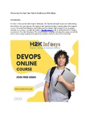 Mastering DevOps: Your Path to Excellence at H2K Infosys