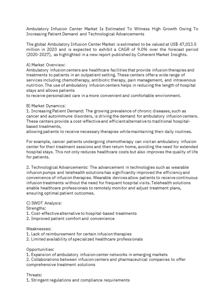 Ambulatory Infusion Center Market