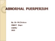 abnormal pueperium