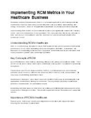 Implementing RCM Metrics In Your Healthcare Business