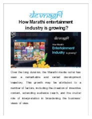 How Marathi entertainment industry is growing?