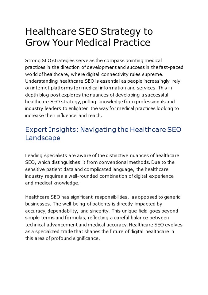 Healthcare SEO Strategy to Grow Your Medical Practice