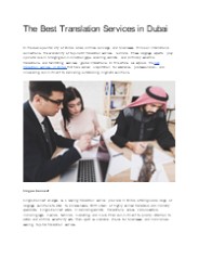 Best Translation Services in Dubai