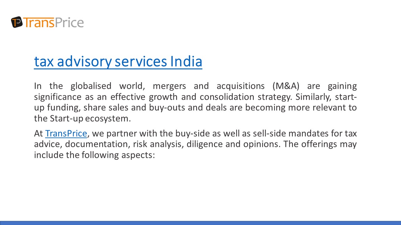 tax advisory services India