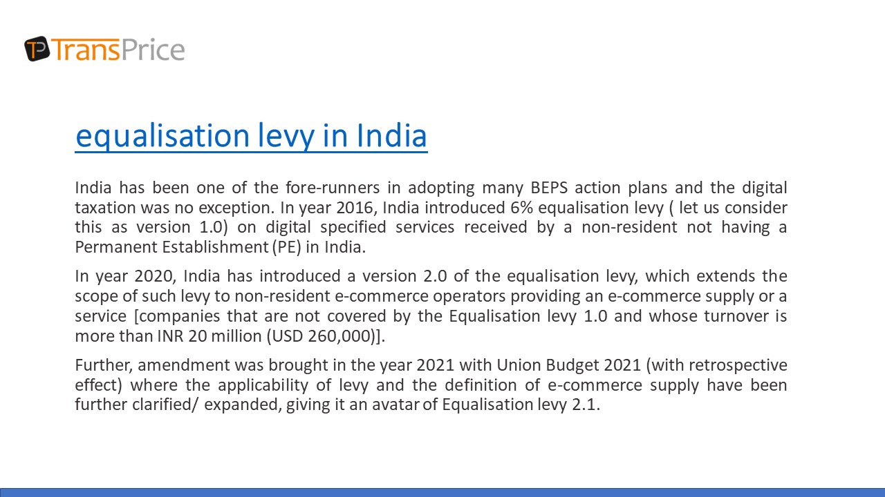 equalisation levy in India