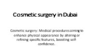 Cosmetic surgery in Dubai