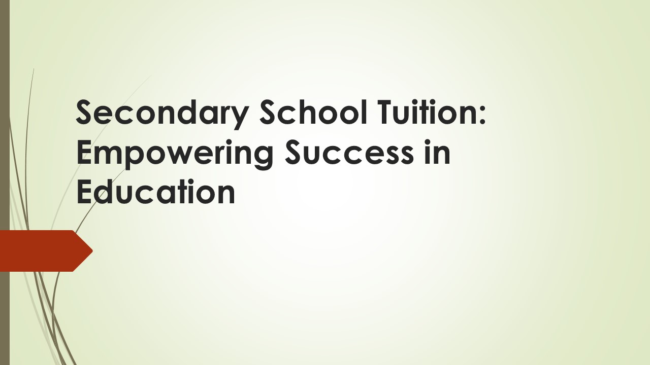 Secondary School Tuition