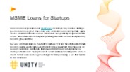 MSME Loan for Startup