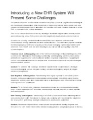Introducing a New EHR System Will Present Some Challenges